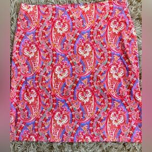 Paisley skirt bright color stretch